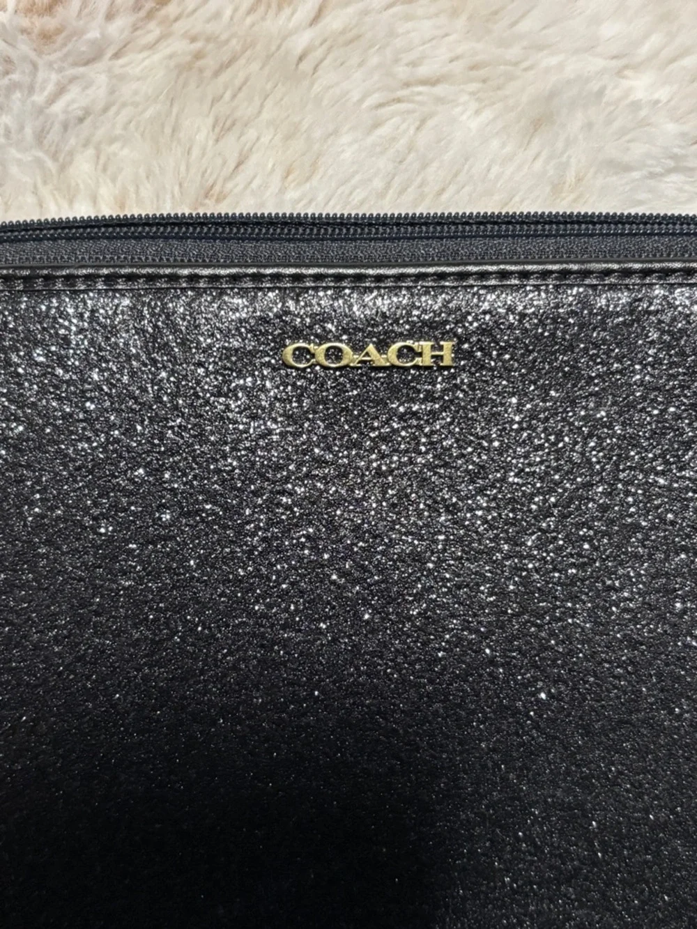 COACH Black Glitter iPad Sleeve NWT